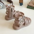 thumbnail image 4 of Dakaela Girls Sandals Cute Open Toe Strappy Gladiator Summer Sandal Kids Toddler Flower Dress Shoes Pink, 4 of 7