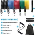 thumbnail image 3 of 11pcs Resistance Bands Set Workout Fintess Exercise Tube Bands Door Anchor Ankle Straps Cushioned Handles with Carry Bags for Home Gym Travel, 3 of 4