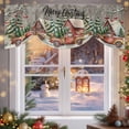 thumbnail image 6 of Merry Christmas Tie Up Valances Curtain, Winter Truck Pine Chalet Snowflake Grey Adjustable Rod Pocket Short Window Treatment Tie Up Curtains Valances for Kitchen Living Room Bathroom 54x18 Inches, 6 of 9