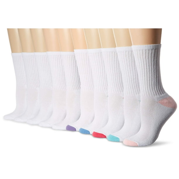 Amazon Essentials Women's 10-Pack Cotton Lightly Cushioned Crew Socks Shoe  Size: 6-9 White - Walmart.com