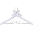 thumbnail image 2 of Bridal Dress Hanger Solid Wood Dress Hangers Mrs Letter Hanger Wedding Gift (White Coat Hanger Silver Thread Pearl), 2 of 4