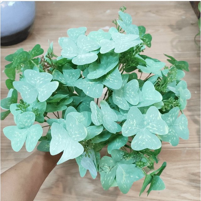 Trébol de la suerte decorativo, flor decorativa, flor artificial, flor decorativa, maceta, arreglo floral, decoración de paisaje, pequeña planta verde