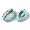 thumbnail image 3 of 10pc Spray Painted Natural Cowrie Shell Beads Drawbench No Hole/Undrilled Light Cyan 18~21x12~15x7mm, 3 of 3