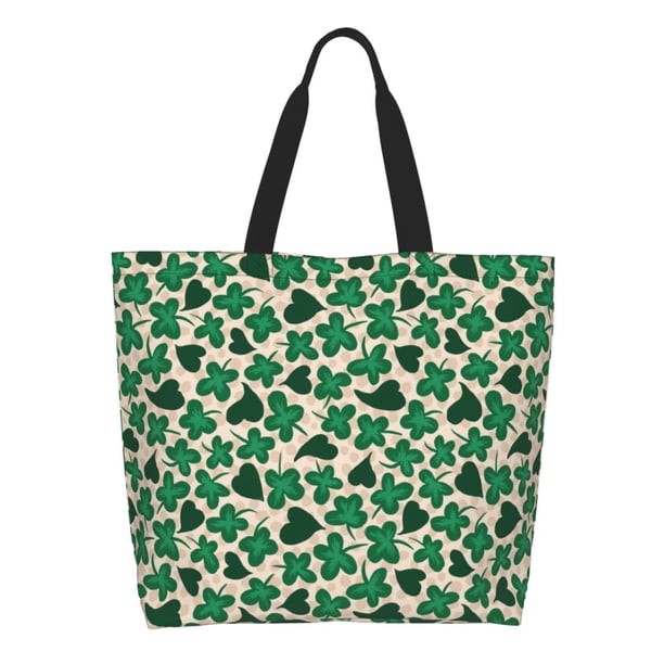 Disketp Happy St. Patrick's Day Bolsa Tote Estampada para Mujer, Bolso de Hombro y de Mano para Compras y Viajes