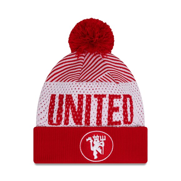 Manchester United - New Era Red & White Pom Beanie