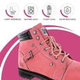 thumbnail image 3 of Fusion English Waterproof Work Boots - Pink Steel Toe 8M | Leather Work Boots Equipped with A Rugged Goodyear Welt Construction, Oil Resistant Outsoles and Cushioned Insoles, 3 of 8