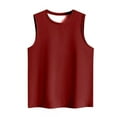 thumbnail image 4 of YUEJUIR Womens Summer Tank Tops Women's Solid Color Crew Neck Sleeveless Vest Fashionable Casual Top Dress Shirts for Women Womens Sleeveless Tops White TopWine Red, 4 of 4