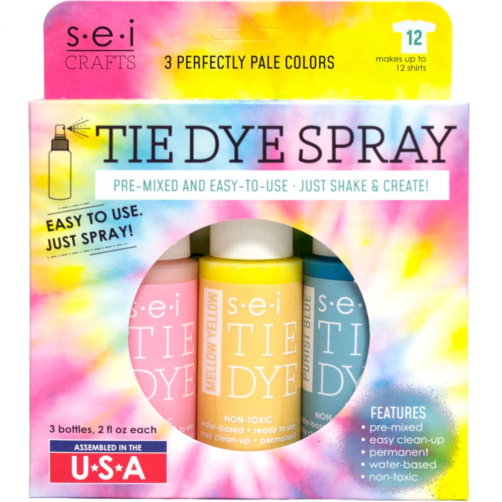Sei Perfectly Pale Tie Dye Kit, Fabric Dye Spray, 3 Colors