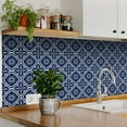 thumbnail image 2 of Mi Alma Peel & Stick Tiles - Blue Floral Vinyl Backsplash 12x12, 2 of 11
