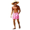 thumbnail image 6 of VBTAPA Men's Big and Tall Beach Shorts, Lightweight Summer Shorts, Adjustable Drawstring Waist Swim Trunks with Pockets Pink XL, 6 of 6