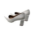 thumbnail image 3 of ALFANI Womens White Cushioned Comfort Jensonn Pointed Toe Block Heel Slip On Leather Pumps Shoes 10 M, 3 of 6