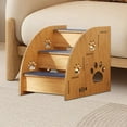 thumbnail image 6 of Stgfyxgs Wooden Pet Stairs Pet Dog Stairs Ladder Carpeted Lightweight Anti Slip Dog Climbing Ladder Pets Cat Steps House for Older Cats 3 floors, 6 of 9