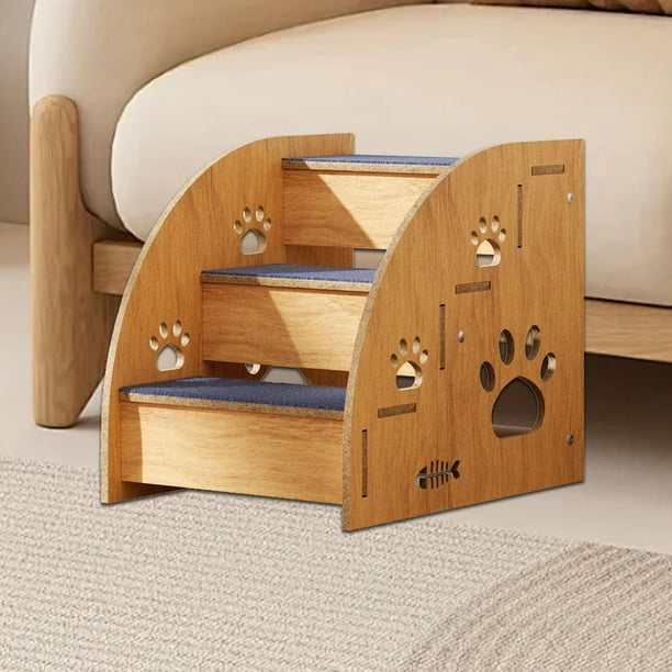 Escaleras de madera para mascotas, rampa para mascotas, escaleras portátiles para cachorros, rampa para cama, escaleras para perros, escaleras para 3 plantas