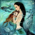 thumbnail image 1 of Pintura de la lona de la muchacha de los pescados sin marco cuadro del dibujo al óleo del dormitorio pintura decorativa de la pared, 50x50cm Sweethay JJ18751-03, 1 of 6