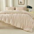 thumbnail image 6 of Koniroom Ruched Comforter Set Twin Size, Ruffled Pintuck Boho Bedding for Teen Girls Women, 2 Pieces Soft All-Season Textured Shabby Chic BedRoom Decor Bed Set, 6 of 15