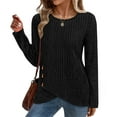 thumbnail image 6 of JGGSPWM Tunic Sweaters for Women Long Sleeve Shirts Crew Neck Tops with Buttons Fall Fashion Outfits Winter Blouses Black XXL, 6 of 9