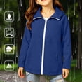 thumbnail image 4 of Kureaily Girls Solid Rain Jacket For Kids Outdoor Outerwear All Weather Coat Easy On/Off De ,kids waterproof zip up jacketSize 9-10 Years ,Blue, 4 of 6