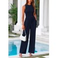 thumbnail image 4 of Conjunto de Ropa Casual PRETTYGARDEN Top Corto Azul Marino Pantalón Palazzo Talle L, 4 of 8