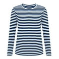thumbnail image 4 of Womens Blouses Women's Casual Striped Long Sleeve Tops Crew Neck Knit Ribbed Basic T Shirts Long Sleeve Shirts for Women, 4 of 6