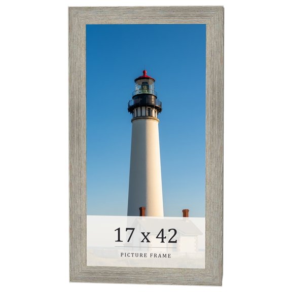 17x42 Frame Grey Real Wood Picture Frame Width 1.5 Inches | Interior Frame Depth 0.5 Inches | Barn