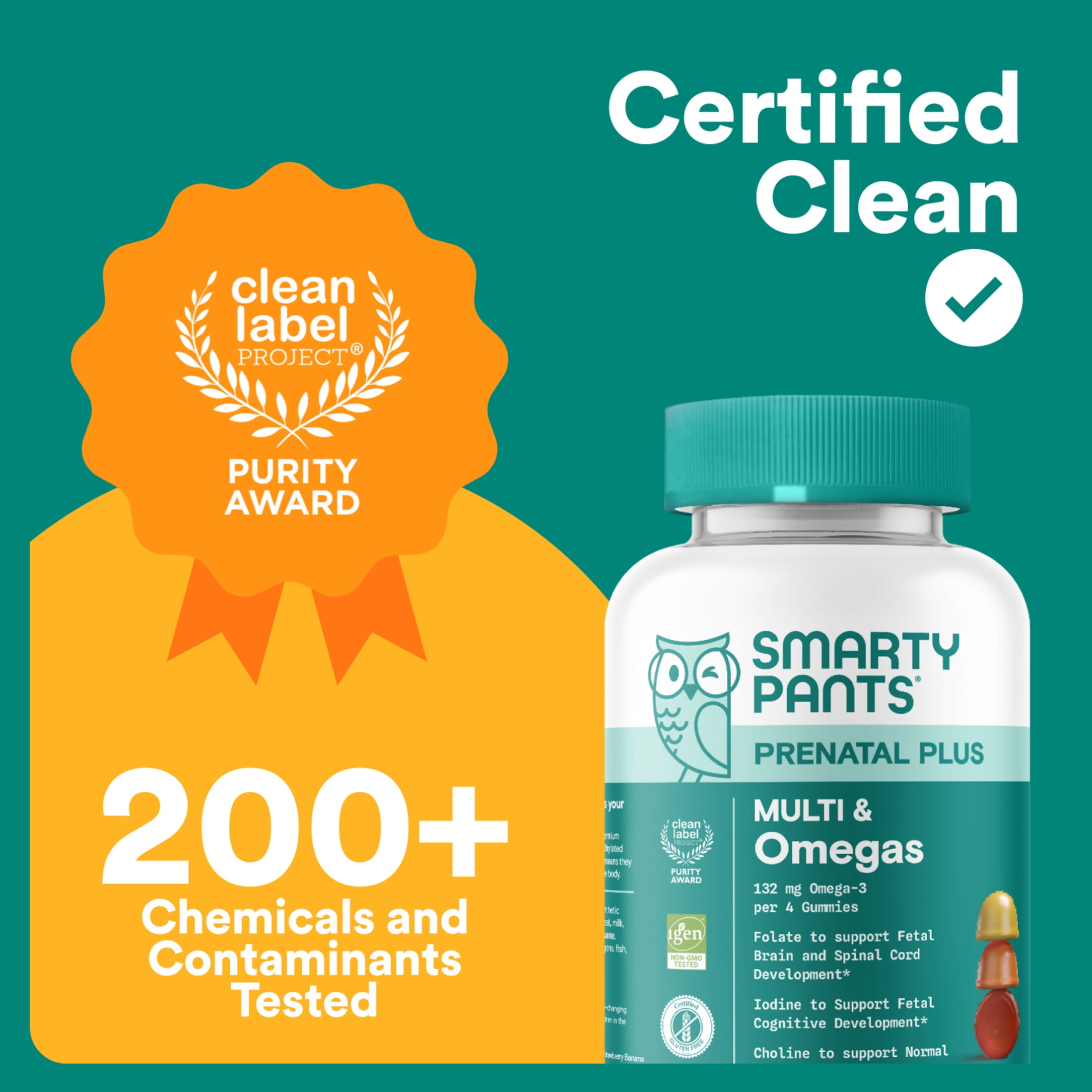 SmartyPants Prenatal Plus Multivitamin & Omega 3 Gummies with Methylfolate 90 Count