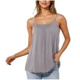 thumbnail image 2 of Delliss Women's Summer Halter Square Neck Spaghetti Strap Tank Tops Loose Fit Flowy Camisole, 2 of 7