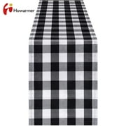 12 x 70 inch Outdoor Table Runner, Black and White Buffalo Check Table Runner, Plaid Pattern Table Runner for Family Dinner, Parties, Farmhouse, Thanksgiving, Christmas & Gathering