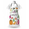 thumbnail image 3 of Harvest Apron, Drawing Food Pumpkin Pepper Carrot Onion Eggplant Potato Radish Avocado, Unisex Kitchen Bib with Adjustable Neck for Cooking Gardening, Adult Size, Multicolor, by Ambesonne, 3 of 4