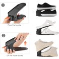 thumbnail image 4 of Apilador de zapatos de 10 juegos, zapatero de 6,5 cm/10 cm/15 cm, organizador de zapatos de material PP, ahorro de espacio ajustable, pila de zapatos de doble capa, antideslizante (negro, 10) JFHHH pequeña, 4 of 5