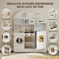 thumbnail image 3 of JOYLDIAS Kids Play Kitchen Set Pretend Wooden Kitchen Playset Toy with Sound and Light, Oven, Washing Machine, Accessories, 3 of 7