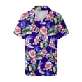 thumbnail image 4 of Pimfylm Hawaiian Shirts for Women Hawaii Tropical Button Down Tops Summer Beach Vacation Outfits Floral Short Sleeve Blouses Purple, S, 4 of 6