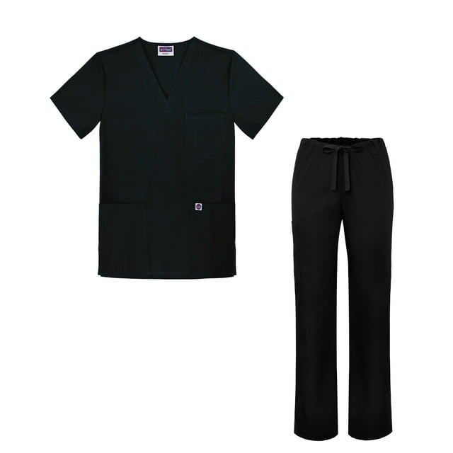 Sivvan Medical Uniform Scrub Set - V-Neck Scrub Top Drawstring Scrub Pants Unisex fit