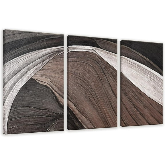 Abstract Wall Art Brown Canvas Art Wall Decor Artwork Abstract Wall Decor Modern Minimalist Decor Canvas Painting Black Bathroom Artwork Unframed