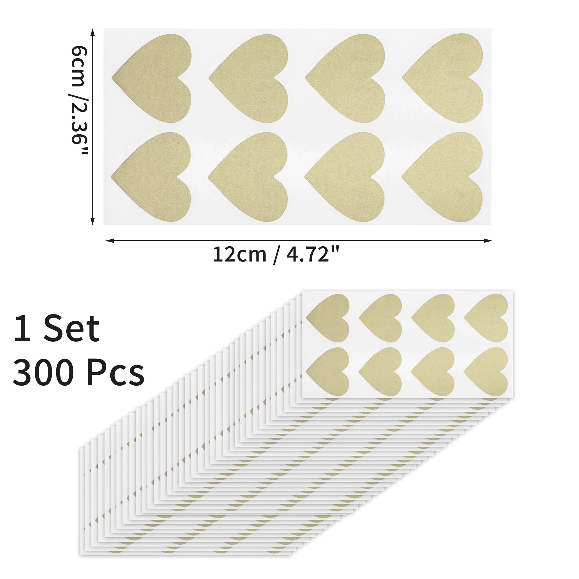 Unique Bargains 300Pcs Surprise Wedding Scratch Stickers 1.1" x 0.98" Gold Tone