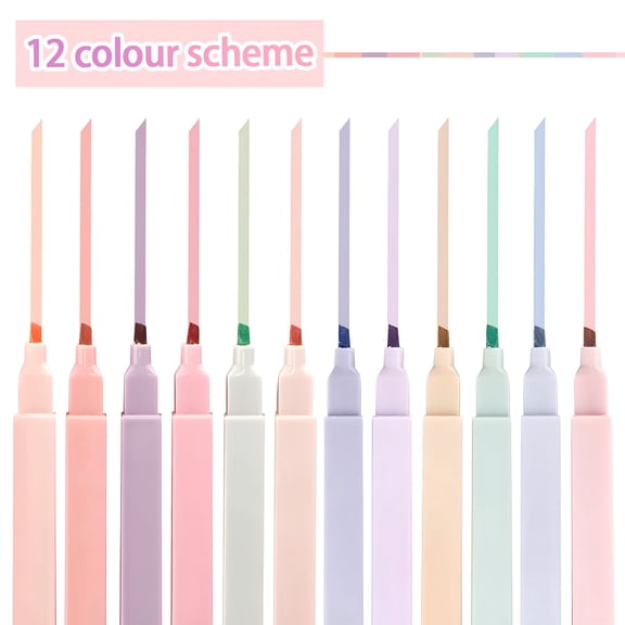 CCOCC 12Pcs Bible Highlighters,Single Head Chisel Tip Pastel Highlighters,Aesthetic Highlighters for Office Supplies,Cute Highlighters,Quick Dry,No Bleed,Classroom Must Haves,12 Colors