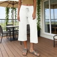 thumbnail image 3 of Gytharion Women's Summer Capri Pants with Pockets Casual Wide Leg Capri Pants Flowy Waisted Drawstring Capri Pants, 3 of 4