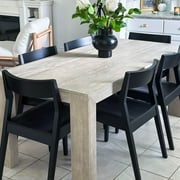 Plank+Beam 72 Modern Dining Table for 6, Solid Wood Rectangular Dining Table for Kitchen/Dining Room, Seashell Wirebrush