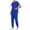 Blue, variant on Lovskoo Man Solid Color Quick-Drying Scrubs for Men Button Short Sleeve Round-Neck Shirts and Long Pants with Pocket Sets Purple