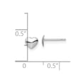 thumbnail image 2 of 14k White Gold Polished Love Heart Post Stud Earrings 4.5x5.25mm Wide Stud Earring for Women, 2 of 2