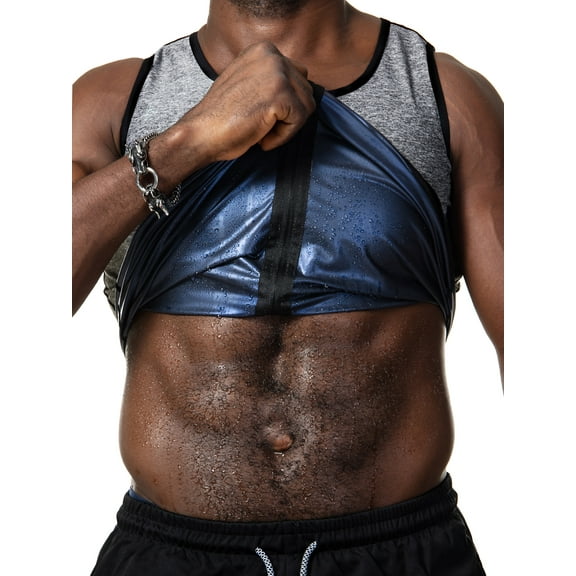 SAYFUT Neoprene Sauna Suit for Men Waist Trainer Vest Zipper Body Shaper Waist Trainer Cincher Compression Shapewear