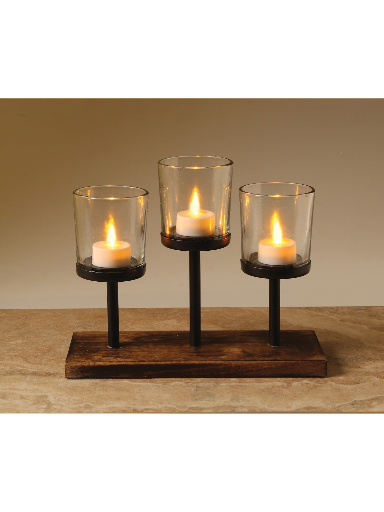 Three Metal Cylinder Tealight Candle  Holders