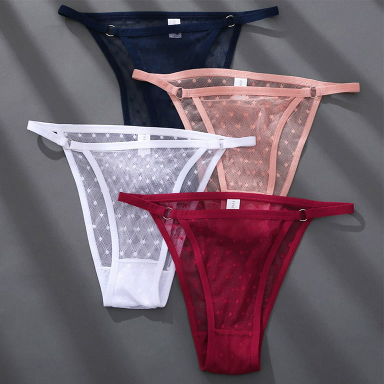 Womens Panties Mesh Sheer See Through Underwear G-String Briefs