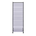 thumbnail image 4 of 6 Tier Brochure Display Stand with 6 Pockets Shelves, Metal Mesh Floor-Standing Book Magazine Rack Organizer with Wheels for Living Room Office Retail Store 18.7*15.7*52.3 inch Black, 4 of 7