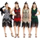 thumbnail image 2 of Nuevo vestido estilo flapper de los años 20, vestido de noche de fiesta del Gran Gatsby con lentejuelas y flecos, vestido con accesorios de los años 20, conjunto de 6 piezas, talla grande, 2 of 5