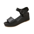 thumbnail image 6 of Xucatan Women's Wedge Heel Sandals, Thick Sole Open Toe Slides with Non Slip Rubber Outsole, Comfortable Cushioned Casual Shoes, Versatile Everyday Holiday Style Gift, 6 of 9