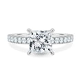 thumbnail image 2 of 2.00Ct Princess Cut Lab-grown diamond Engagement Ring, Wrap Hidden Halo & Pavé, 18K White Gold, 2 of 7