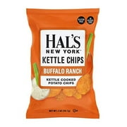 Hal's New York Kettle Cooked Potato Chips, Gluten Free, 2oz (Buffalo Ranch, Pack of 6)