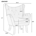 thumbnail image 7 of Wulawindy Velvet Wingback Accent Chair Armchair Modern Tufted Button Vanity Chair with Wooden legs for Living Room Bedroom, 7 of 7