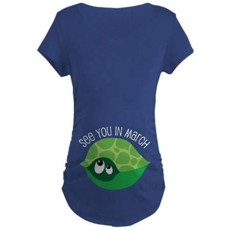 

CafePress - March Turtle Belly Print Due Date Maternity Dark T - Maternity Dark T-Shirt