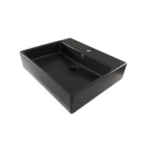 Simple 60.50A.01 BM Wall Mount/Vessel Bathroom Sink With One Faucet Hole in Matte Black
